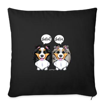 Sheltie Sheltie 2 - Sofakissenbezug 45 x 45 cm - Schwarz - Vorne