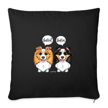 Sheltie Sheltie - Sofakissenbezug 45 x 45 cm - Schwarz - Vorne