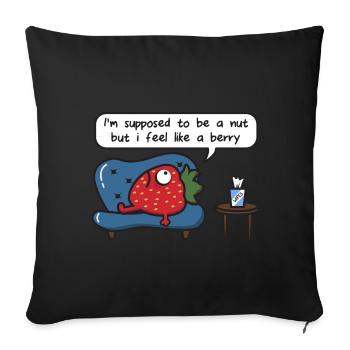 Strawberry Supposed Nut Fruit Feeling Therapy Sofa - Sofa pillowcase 17,3'' x 17,3'' (45 x 45 cm) - black - Front