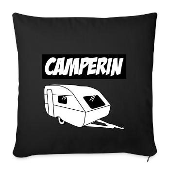 Camperin - Die besten Frauen der Welt! - Sofakissenbezug 45 x 45 cm - Schwarz - Vorne