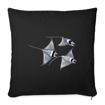 Manta ray - Raie blanket - rays devil fish blanket - Sofa pillowcase 17,3'' x 17,3'' (45 x 45 cm) - black - Front