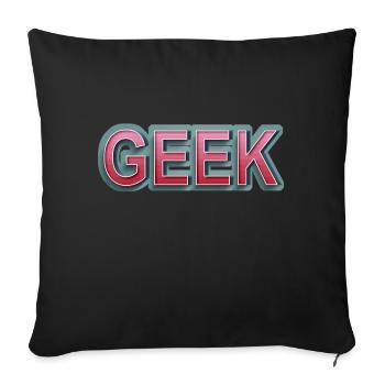 GEEK comic retro lettering - Sofa pillowcase 17,3'' x 17,3'' (45 x 45 cm) - black - Front