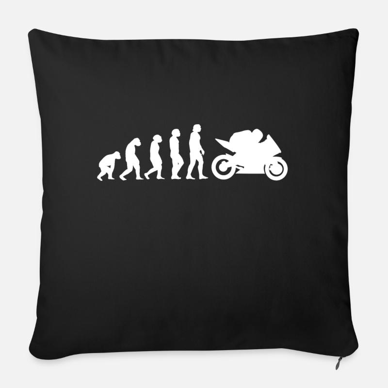 Evolution de la moto - Housse de coussin décorative 45 x 45 cm - noir