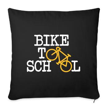 vélo à l'école - Housse de coussin décorative 45 x 45 cm - noir - Devant