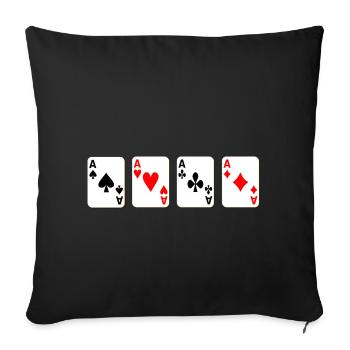 4 aces - Sofa pillowcase 17,3'' x 17,3'' (45 x 45 cm) - black - Front