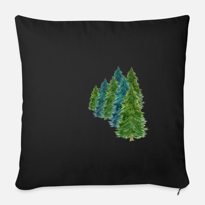Tannenbaum Wald - Sofakissenbezug 45 x 45 cm - Schwarz