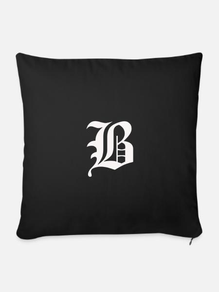 Initiale B - Sofakissenbezug 45 x 45 cm - Schwarz