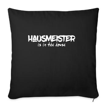 Caretaker is in the House - Sofa pillowcase 17,3'' x 17,3'' (45 x 45 cm) - black - Front