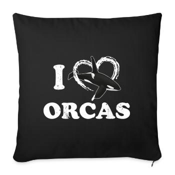 Whale orca killer whale killer whale gift idea - Sofa pillowcase 17,3'' x 17,3'' (45 x 45 cm) - black - Front