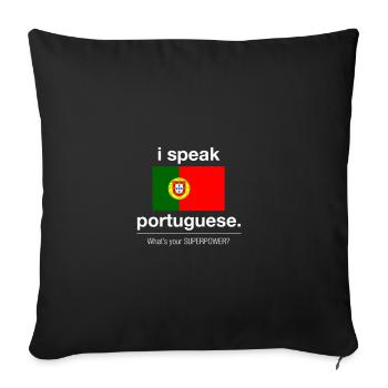 Portugal - Housse de coussin décorative 45 x 45 cm - noir - Devant