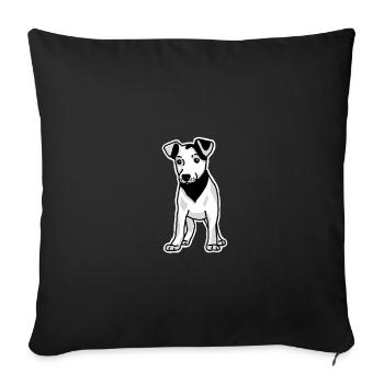 Hund, Jack Russell Terrier - Sofakissenbezug 45 x 45 cm - Schwarz - Vorne