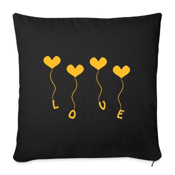 Love (4) - Sofa pillowcase 17,3'' x 17,3'' (45 x 45 cm) - black - Front