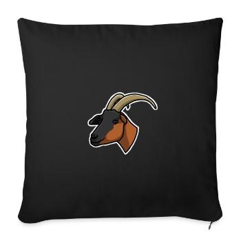 Ziegenbock, Ziege, Comic, Zeichnung, Geschenkidee - Sofakissenbezug 45 x 45 cm - Schwarz - Vorne