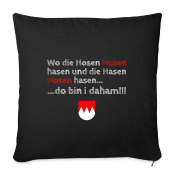 Lièvre Husen lièvre - Franken T-shirt - Housse de coussin décorative 45 x 45 cm - noir - Devant