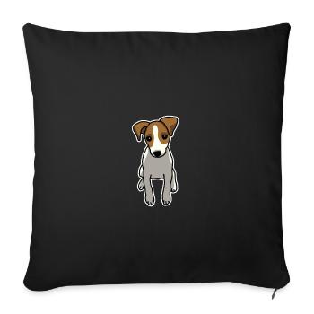 Jack Russell Terrier, Hund, Welpe, Zeichnung - Sofakissenbezug 45 x 45 cm - Schwarz - Vorne