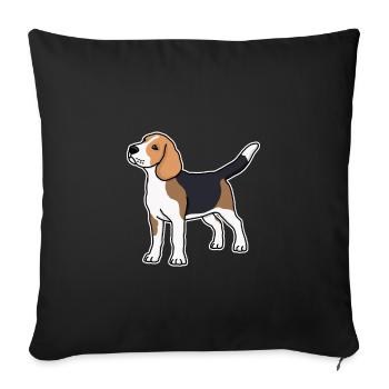 Beagle, Dog, , , Drawing, Comic - Sofa pillowcase 17,3'' x 17,3'' (45 x 45 cm) - black - Front