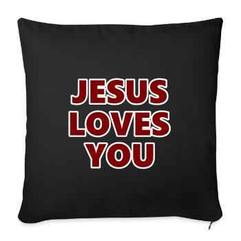 Jésus, proverbe anglais, foi, religion, Dieu - Housse de coussin décorative 45 x 45 cm - noir - Devant