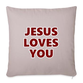 Jésus, proverbe anglais, foi, religion, Dieu - Housse de coussin décorative 45 x 45 cm - taupe clair - Devant
