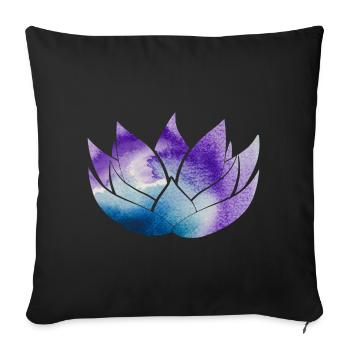 Lotus flower - Sofa pillowcase 17,3'' x 17,3'' (45 x 45 cm) - black - Front