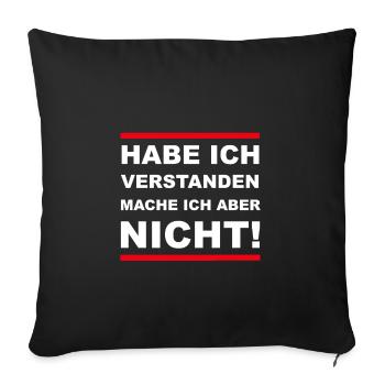 funny saying, gift idea - Sofa pillowcase 17,3'' x 17,3'' (45 x 45 cm) - black - Front