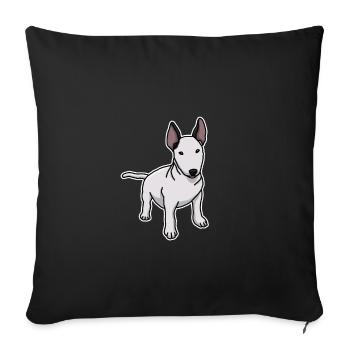 Bull Terrier, Dog, , Dog Owner, Comic - Sofa pillowcase 17,3'' x 17,3'' (45 x 45 cm) - black - Front