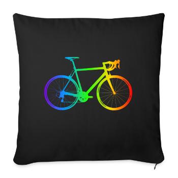 colorful bike - Sofa pillowcase 17,3'' x 17,3'' (45 x 45 cm) - black - Front
