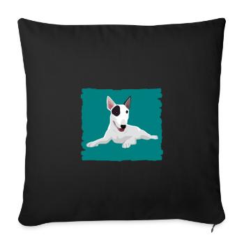 Bull Terrier, dog - Sofa pillowcase 17,3'' x 17,3'' (45 x 45 cm) - black - Front