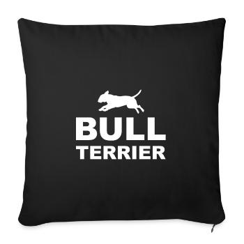 Bullterrier, Hund, Silhouette, Geschenkidee - Sofakissenbezug 45 x 45 cm - Schwarz - Vorne