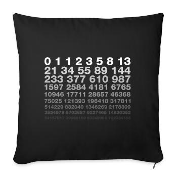 Fibonacci - Sofa pillowcase 17,3'' x 17,3'' (45 x 45 cm) - black - Front