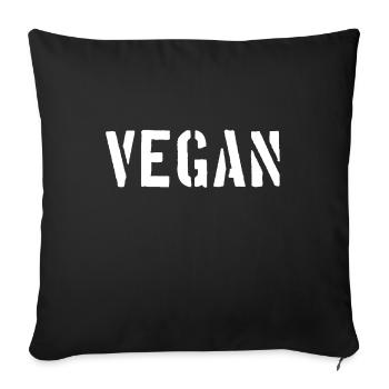 VEGAN - Végétalienne - Végétalienne - Amour des animaux - Housse de coussin décorative 45 x 45 cm - noir - Devant