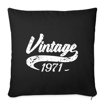 Vintage 1971 - Sofa pillowcase 17,3'' x 17,3'' (45 x 45 cm) - black - Front
