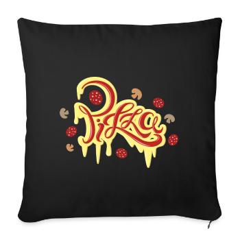 Pizza pizza cuisine italienne - Housse de coussin décorative 45 x 45 cm - noir - Devant