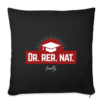 Dr rer. nat. finally - enfin docteur - Housse de coussin décorative 45 x 45 cm - noir - Devant