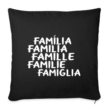 famille - Housse de coussin décorative 45 x 45 cm - noir - Devant