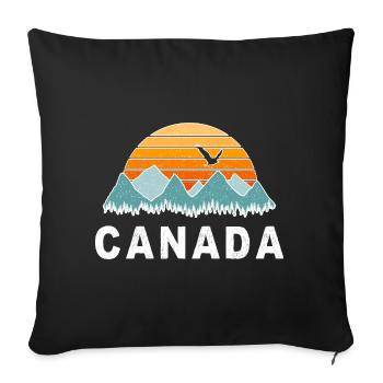 Canada vacation wilderness and nature vintage - Sofa pillowcase 17,3'' x 17,3'' (45 x 45 cm) - black - Front