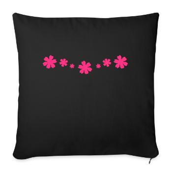 Flowers, flower - Sofa pillowcase 17,3'' x 17,3'' (45 x 45 cm) - black - Front