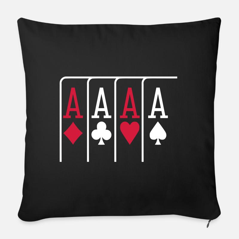 Poker - Sofakissenbezug 45 x 45 cm - Schwarz