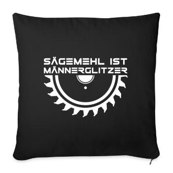 SAWMILL EST DES PAILLETTES POUR HOMMES, anniversaire, cadeau - Housse de coussin décorative 45 x 45 cm - noir - Devant