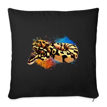 Boule Python Aquarelle Reptile Keeper Snake Design - Housse de coussin décorative 45 x 45 cm - noir - Devant