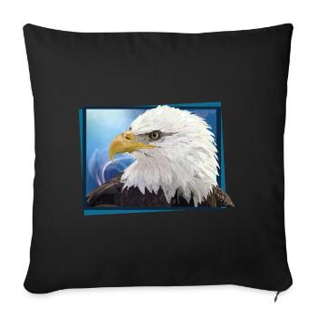 Bald eagle - Sofa pillowcase 17,3'' x 17,3'' (45 x 45 cm) - black - Front