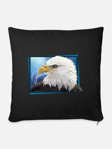 Weißkopfseeadler - Sofakissenbezug 45 x 45 cm - Schwarz
