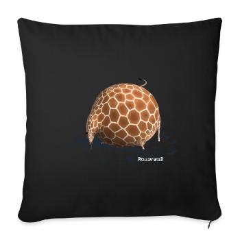Rollin' Wild - Giraffe drinking - Sofakissenbezug 45 x 45 cm - Schwarz - Vorne