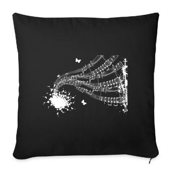 Floating Score Symphony - Sofa pillowcase 17,3'' x 17,3'' (45 x 45 cm) - black - Front