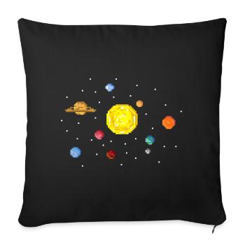 Solar System - Sofa pillowcase 17,3'' x 17,3'' (45 x 45 cm) - black - Front