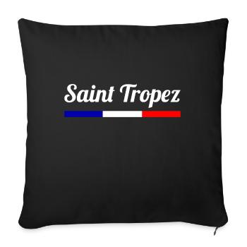 Saint Tropez - France - Cote d´Azur - Sofakissenbezug 45 x 45 cm - Schwarz - Vorne