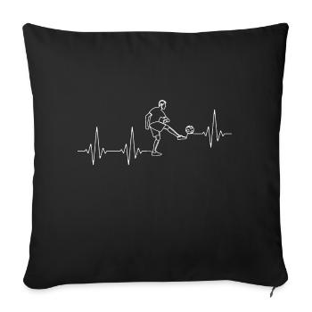 Fußball Herzschlag zur Liebe zum Kicken Soccer EKG - Sofakissenbezug 45 x 45 cm - Schwarz - Vorne