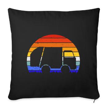 Camion à ordures - Housse de coussin décorative 45 x 45 cm - noir - Devant