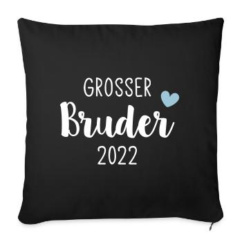 Großer Bruder 2022 / Big Brother 2022 / Herz - Sofakissenbezug 45 x 45 cm - Schwarz - Vorne