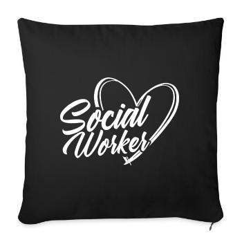 Travailleurs sociaux Travail social Profession sociale - Housse de coussin décorative 45 x 45 cm - noir - Devant