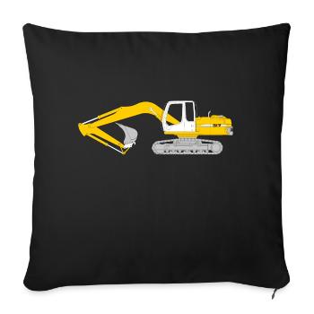 crawler excavator - Sofa pillowcase 17,3'' x 17,3'' (45 x 45 cm) - black - Front